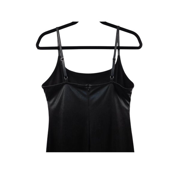 Wild Fable Faux Leather Black Midi Dress – Size M – Adjustable Straps, Side Zip - Picture 7 of 11